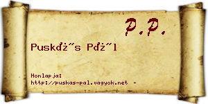 Puskás Pál névjegykártya
