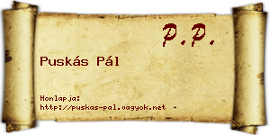 Puskás Pál névjegykártya